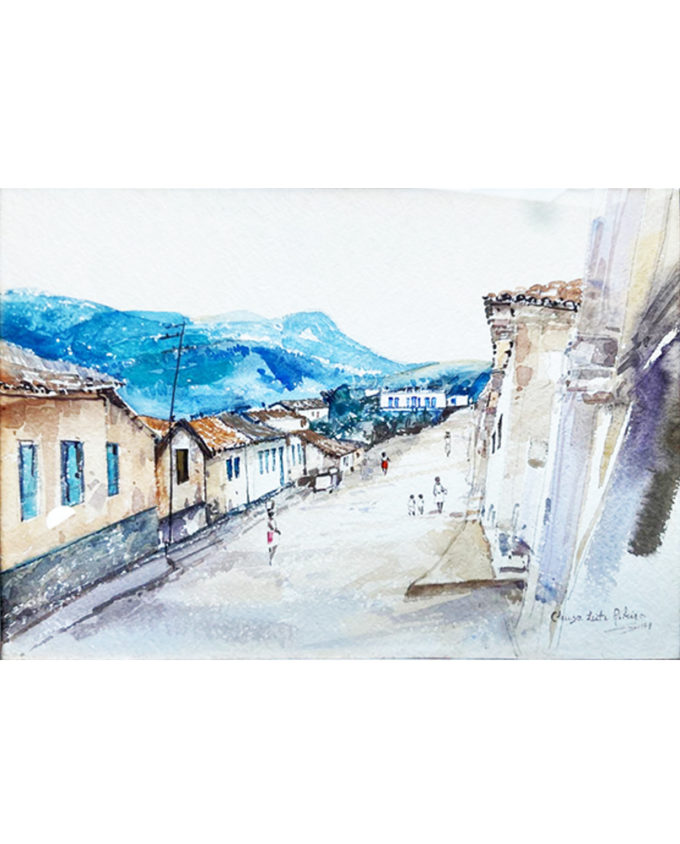 Quadro Aquarela - Cleusa Leite Ribeiro 1949 - Image 2