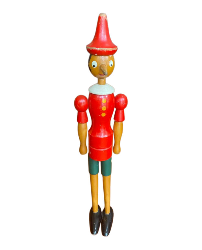 Boneco Pinóquio Italiano de Madeira 1960