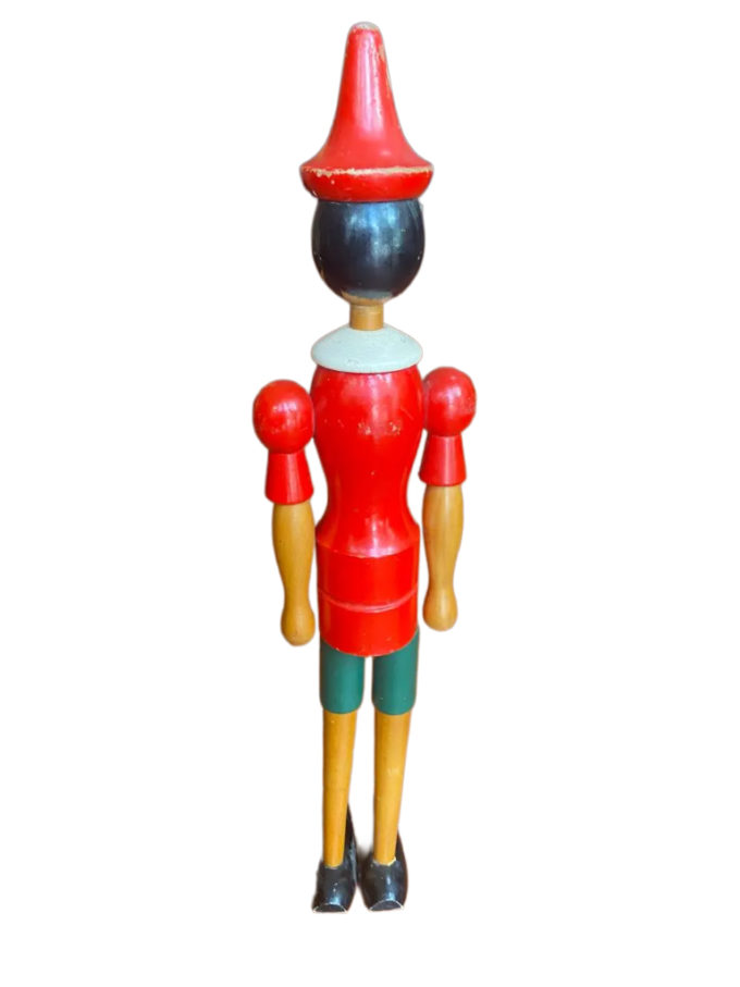 Boneco Pinóquio Italiano de Madeira 1960 - Image 3