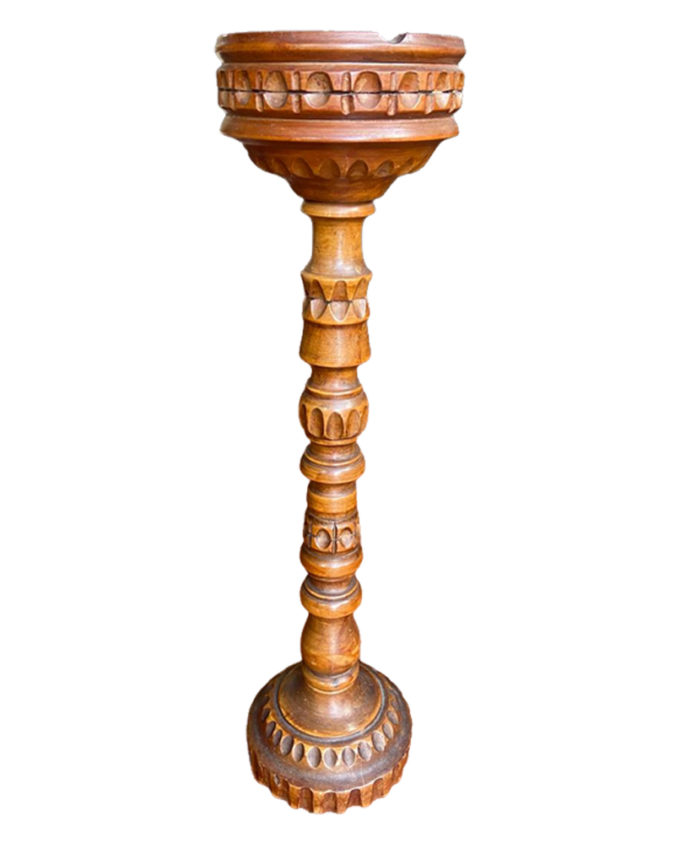 Cinzeiro Pedestal de Madeira sem Tampa de Metal