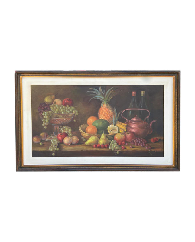 Quadro óleo sobre tela natureza morta