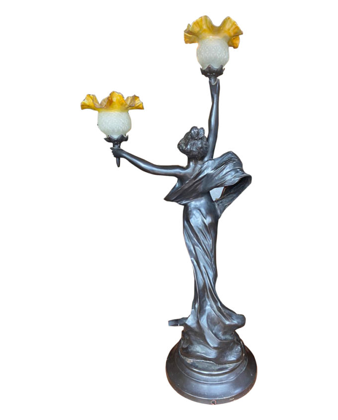 Luminária Antiga em Petit Bronze Bailarina - Imagem 2
