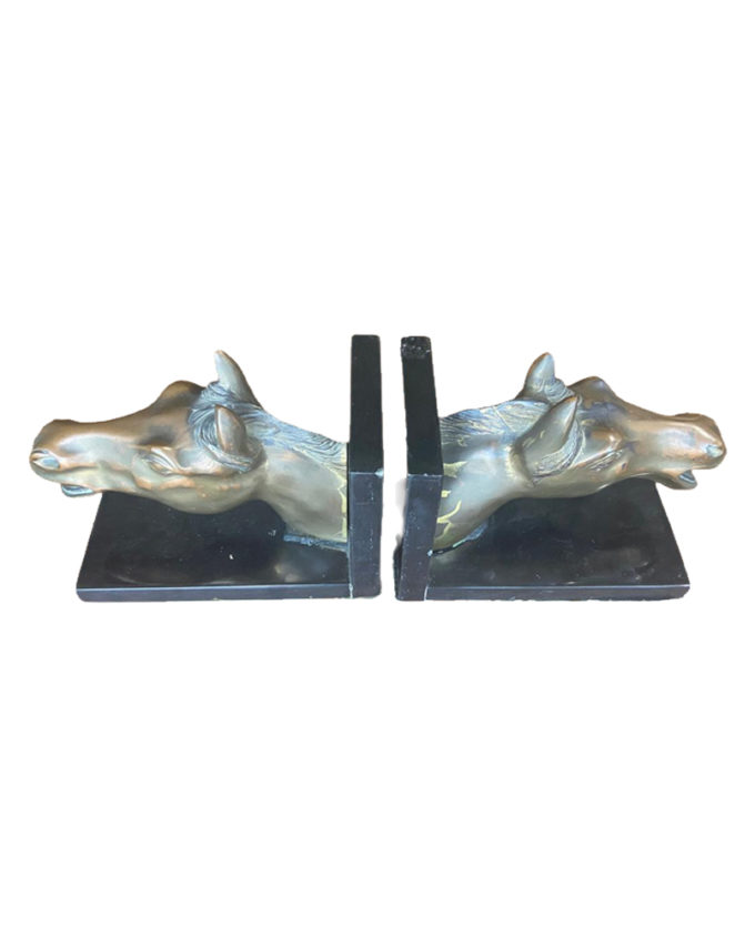 Aparador De Livros Em Petit Bronze Cabeça de Cavalo - Imagem 2