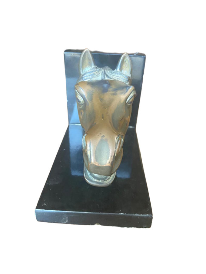 Aparador De Livros Em Petit Bronze Cabeça de Cavalo - Imagem 3