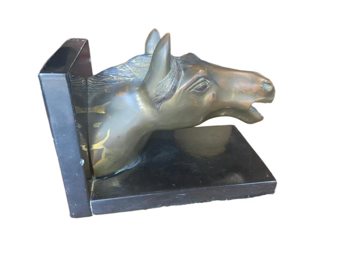 Aparador De Livros Em Petit Bronze Cabeça de Cavalo - Imagem 4