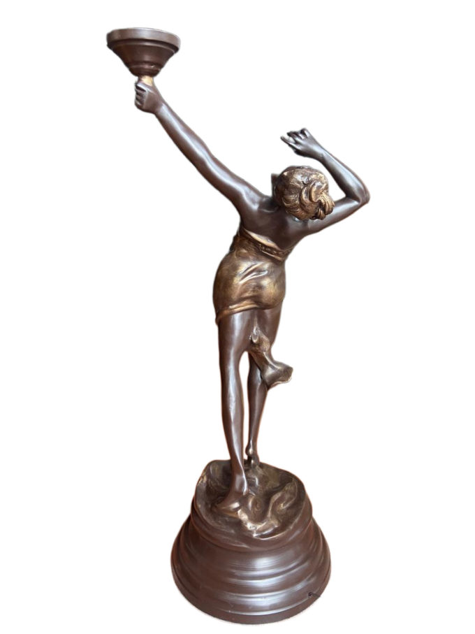 Luminária/Escultura Dançarina em Petit Bronze - Imagem 4