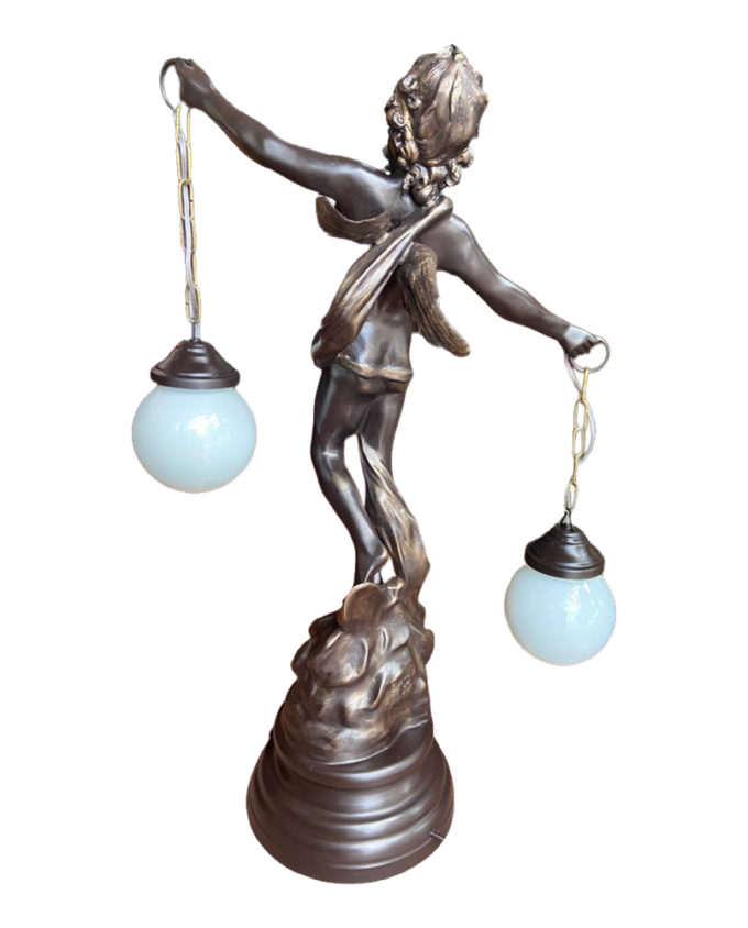 Luminária/Escultura Anjo em Petit Bronze - Imagem 2