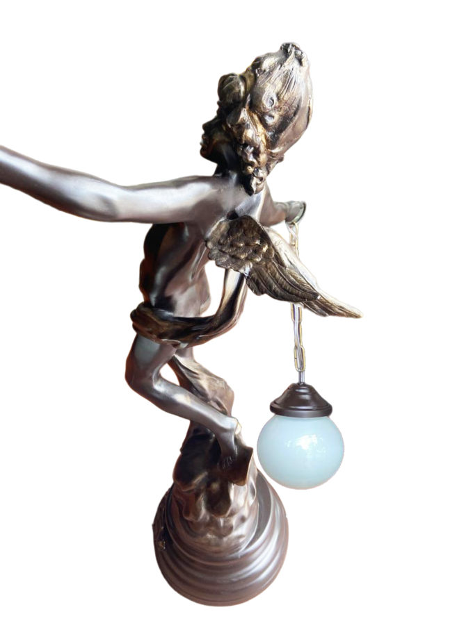 Luminária/Escultura Anjo em Petit Bronze - Imagem 3